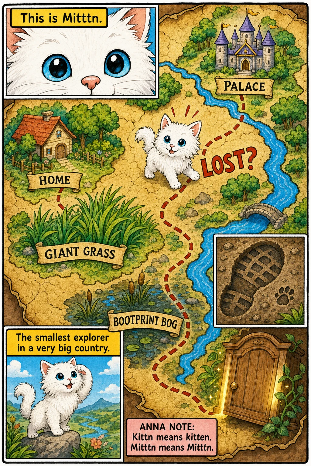 The Lost Kittn page 1: The Map of Too-Big Places.