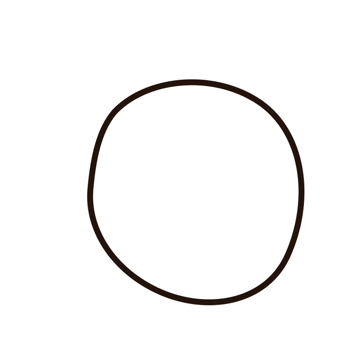 Step one: a large circle for the capybara's body.