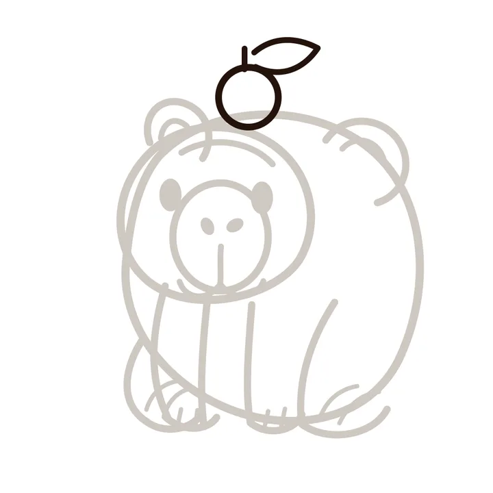 Step nine: a small orange balanced on top of the capybara's head.