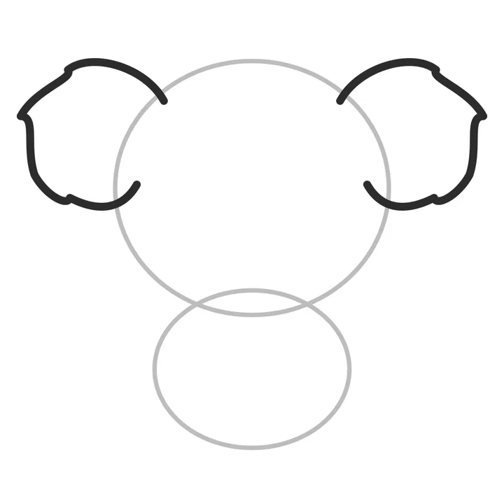 Step three: two big fuzzy ears added to the sides of the head.