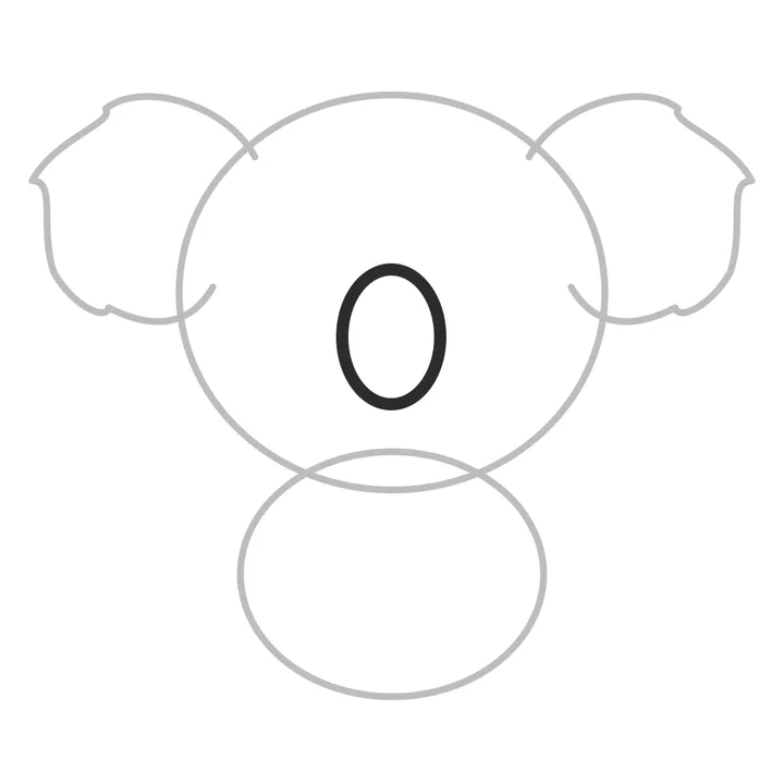 Step four: a big oval nose added to the centre of the face.