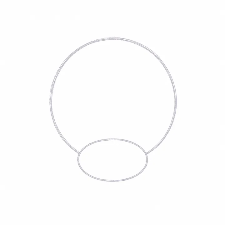 Step one: a large light circle for the unicorn's head with a small oval for the snout.